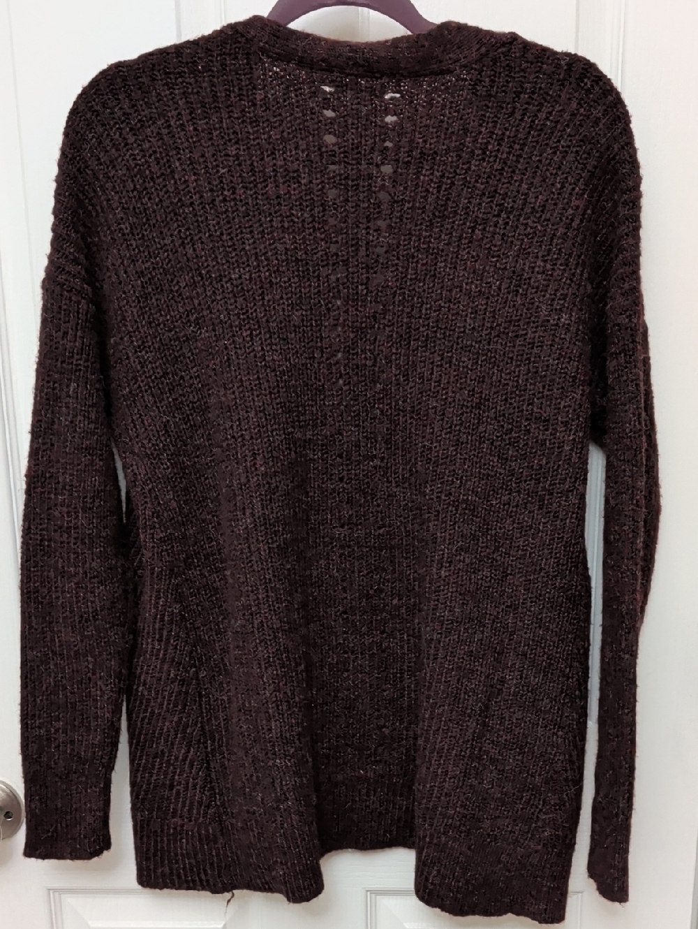 Maurices Burgundy Marled Knit Open Cardigan Sweater Cozy Layering Medium Women's - Picture 4 of 4